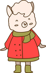 Cute Christmas sheep, Autumn or Fall Animal, illustration