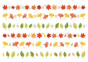 紅葉のイラスト飾り罫