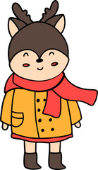 Cute Christmas Reindeer, Winter Deer, Autumn or Fall Animal, illustration