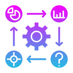 Workflow Glyph Gradient Icon
