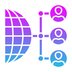 Networking Glyph Gradient Icon