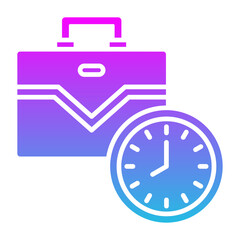 Working Hours Glyph Gradient Icon