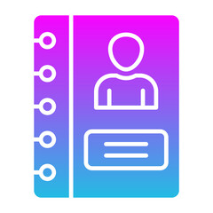 Address Book Glyph Gradient Icon