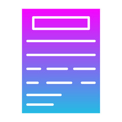 Document Glyph Gradient Icon