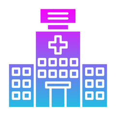 Obraz premium Hospital Building Glyph Gradient Icon