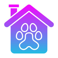 Pet House Glyph Gradient Icon