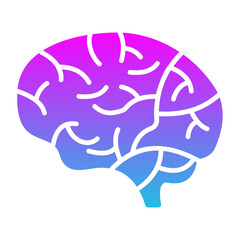 Brain Glyph Gradient Icon