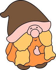 Autumn Gnome, Fall Gnome, Gnome clipart,  Digital paint illustration