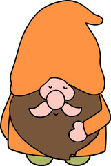 Autumn Gnome, Fall Gnome, Gnome clipart,  Digital paint illustration