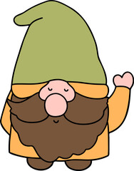 Autumn Gnome, Fall Gnome, Gnome clipart,  Digital paint illustration