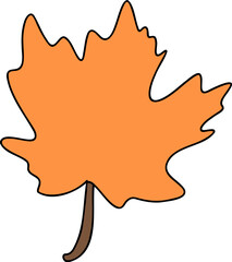 Autumn Maple leaves, Autumn or Fall Animal decor, Digital paint illustration