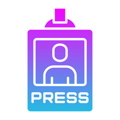 Press Pass Glyph Gradient Icon
