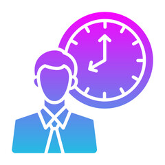 Clock Glyph Gradient Icon