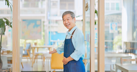 old asian man wecomimg