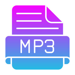 Mp3 Glyph Gradient Icon