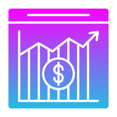 Stock Exchange App Glyph Gradient Icon