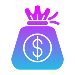 Money Bag Glyph Gradient Icon