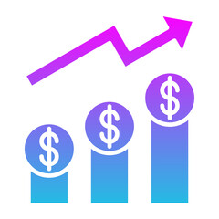 Profits Glyph Gradient Icon