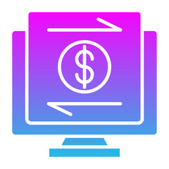 Online Transfer Glyph Gradient Icon