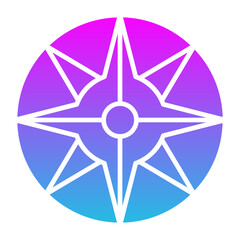 Compass Glyph Gradient Icon
