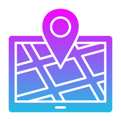 Location Glyph Gradient Icon