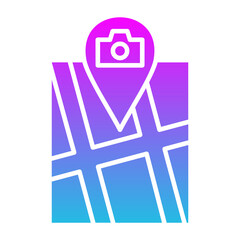 Obraz premium Point of Interest Glyph Gradient Icon