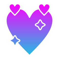 Heart Glyph Gradient Icon