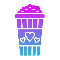 Popcorn Glyph Gradient Icon