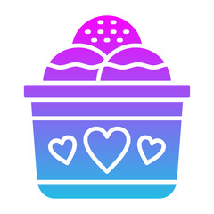 Ice Cream Glyph Gradient Icon