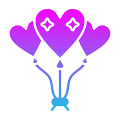 Balloons Glyph Gradient Icon