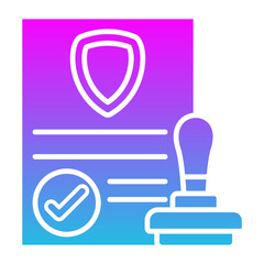 Approval Glyph Gradient Icon