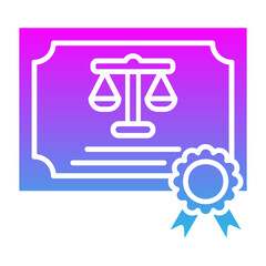 Certificate Glyph Gradient Icon