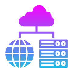 Hosting Glyph Gradient Icon