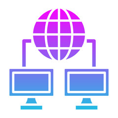 Computer Networking Glyph Gradient Icon