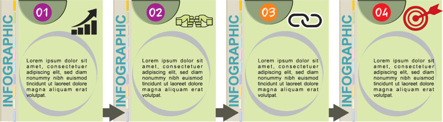  vector illustration Info graphic design template with icons and 4 options or steps. Can be used for process, presentations, layout, banner,info graph and business strategy plan.