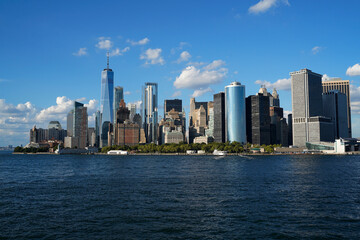 Naklejka premium skyscrapers in manhattan downtown in new york