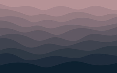 Abstract Aesthetic mid century modern Ocean landscape Contemporary boho poster cover template. Minimal and natural Illustrations for art print, postcard, wallpaper, wall art