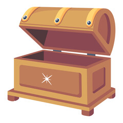 A gold chest flat icon download