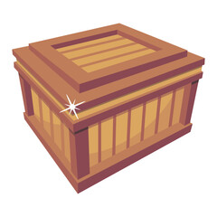 A wooden chest flat icon download