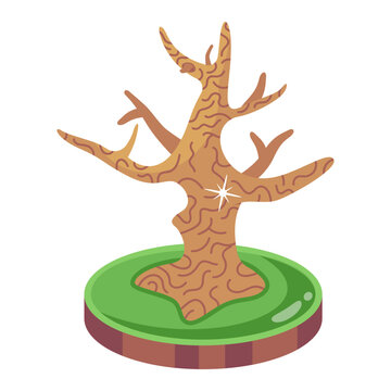 Modern Naked Tree Flat Editable Icon