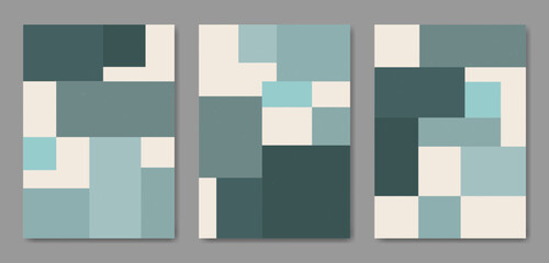 Set of Abstract Aesthetic mid century modern shape Contemporary boho poster cover template. Minimal and natural Geometric Illustrations for art print, postcard, wallpaper, wall art