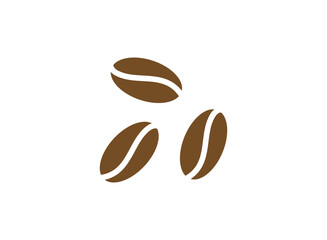 Vector illustration with a group of dark coffee beans.