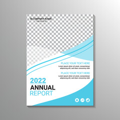 abstract blue annual report design template