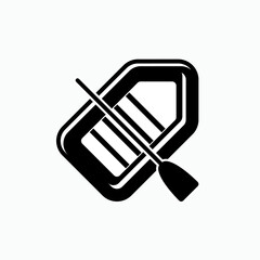 Rubber Boat Icon. Water Transportation Symbol - Vector.