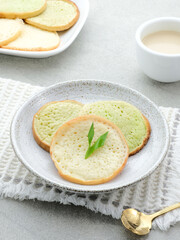 Serabi or Surabi,  Indonesian pancake made of flour, rice flour and coconut milk. Served with palm sugar sauce. Sweet and savory. 
