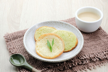 Serabi or Surabi,  Indonesian pancake made of flour, rice flour and coconut milk. Served with palm sugar sauce. Sweet and savory. 
