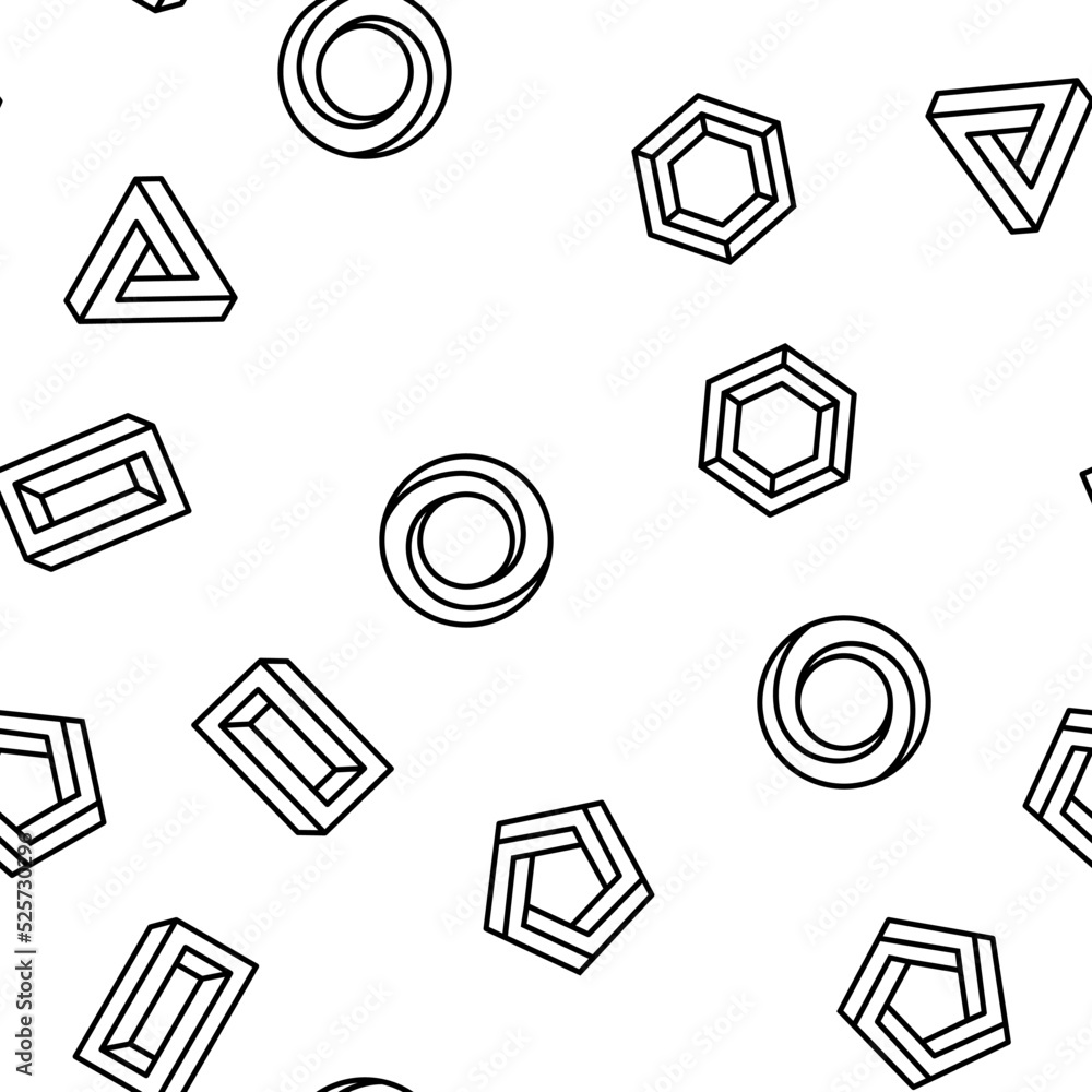 Poster impossible geometric shape vector seamless pattern