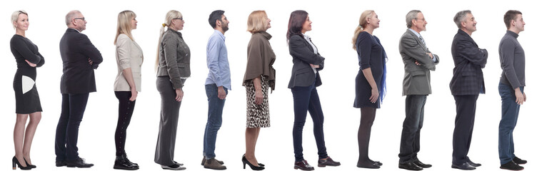 group of successful business people isolated on white