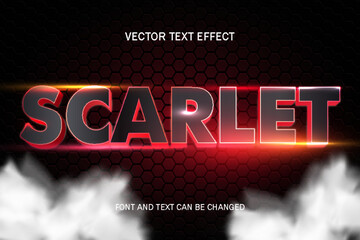 scarlet red font typography lettering 3d editable text effect font style template background