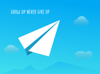 illustration vector graphic of paper plan success, good for banner motivation or social media post